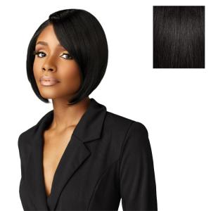 imageSensationnel Chicbob Lace Frontwig  Bob Unit 4 Face Framing Glueless Wig Wide 5 Inch Deep Part Synthetic Preplucked Hairline 1 JETBLACK1B OFFBLACK
