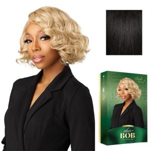 imageSensationnel Chicbob Lace Frontwig  Bob Unit 7 Face Framing Glueless Wig Wide 5 Inch Deep Part Synthetic Preplucked Hairline 1 JETBLACK1B OFFBLACK