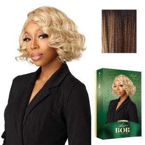 imageSensationnel Chicbob Lace Frontwig  Bob Unit 7 Face Framing Glueless Wig Wide 5 Inch Deep Part Synthetic Preplucked Hairline 1 JETBLACKBALAYAGESUNKISSED
