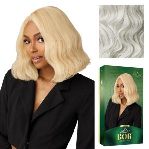 imageSensationnel Chicbob Lace Frontwig  Lob Unit 4 Face Framing Glueless Wig Wide 5 Inch Deep Part Synthetic Preplucked Hairline 1 JETBLACKICYBLONDE