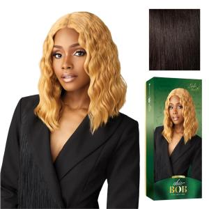 imageSensationnel Chicbob Lace Frontwig  Lob Unit 6 Face Framing Glueless Wig Wide 5 Inch Deep Part Synthetic Preplucked Hairline 1 JETBLACK2 DARKBROWN