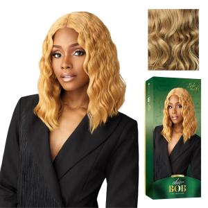 imageSensationnel Chicbob Lace Frontwig  Lob Unit 6 Face Framing Glueless Wig Wide 5 Inch Deep Part Synthetic Preplucked Hairline 1 JETBLACKDIRTYBLONDE