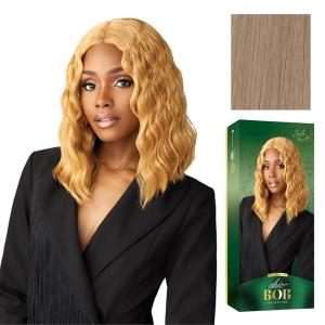 imageSensationnel Chicbob Lace Frontwig  Lob Unit 6 Face Framing Glueless Wig Wide 5 Inch Deep Part Synthetic Preplucked Hairline 1 JETBLACKSMOKYLAVENDER