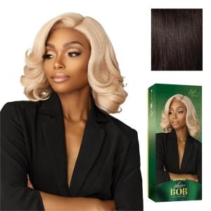imageSensationnel Chicbob Lace Frontwig  Lob Unit 7 Face Framing Glueless Wig Wide 5 Inch Deep Part Synthetic Preplucked Hairline 1 JETBLACK2 DARKBROWN