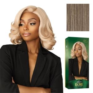 imageSensationnel Chicbob Lace Frontwig  Lob Unit 7 Face Framing Glueless Wig Wide 5 Inch Deep Part Synthetic Preplucked Hairline 1 JETBLACKMUSHROOMASHBLONDE