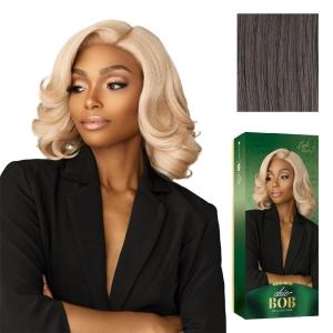 imageSensationnel Chicbob Lace Frontwig  Lob Unit 7 Face Framing Glueless Wig Wide 5 Inch Deep Part Synthetic Preplucked Hairline 1 JETBLACKSMOKYRICHBROWN