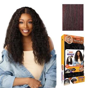 imageSensationnel Curls Kinksandco Kinkyedges Wig  Kinky Braid Out 20 Inch Y Part Lace Natural Kinkytexture Edged Hairline for Natural 3C to 4C Hair Textures 1 JETBLACKF1BBG