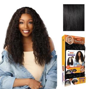 imageSensationnel Curls Kinksandco Kinkyedges Wig  Kinky Braid Out 20 Inch Y Part Lace Natural Kinkytexture Edged Hairline for Natural 3C to 4C Hair Textures 1 JETBLACK1 JETBLACK