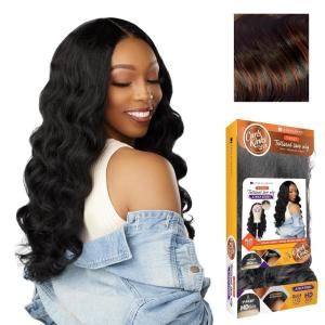 imageSensationnel Curls Kinksandco Kinkyedges Wig  Kinky Loose Wand Curl 24 Inch Y Part Lace Natural Kinkytexture Edged Hairline for Natural 3C to 4C Hair Textures 1 JETBLACKF1B350