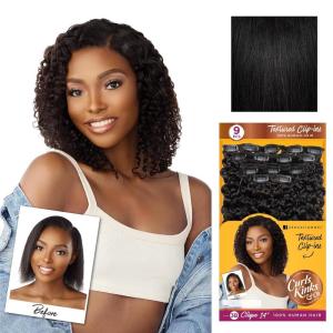 imageSensationnel Curls kinksandco clip in  clique 9 piece pack easy to use clips for natural 3c to 4c human hair 14 inch NATURALBLACKNATURALBLACK