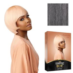 imageSensationnel Empire Bob Humanhair Wig  Mushroom Cut Face Framing Mesh Cap for Comfort With Bangs 1 JETBLACKM44
