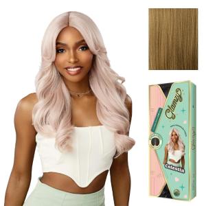 imageSensationnel Glamzy Lace Part Wigs  Celestia Glueless Hand Tied Wider V Parting Synthetic Hair 1 JETBLACKCARAMELBLONDE