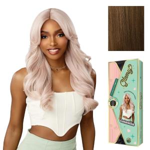 imageSensationnel Glamzy Lace Part Wigs  Celestia Glueless Hand Tied Wider V Parting Synthetic Hair 1 JETBLACKMOCHABROWN