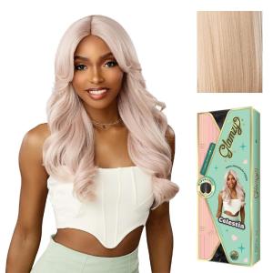imageSensationnel Glamzy Lace Part Wigs  Celestia Glueless Hand Tied Wider V Parting Synthetic Hair 1 JETBLACKPEARLBLONDE