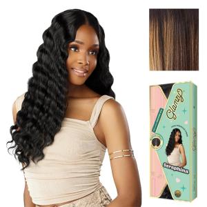 imageSensationnel Glamzy Lace Part Wigs  Seraphina Glueless Hand Tied Wider V Parting Synthetic Hair 1 JETBLACKBALAYAGESUNKISSED