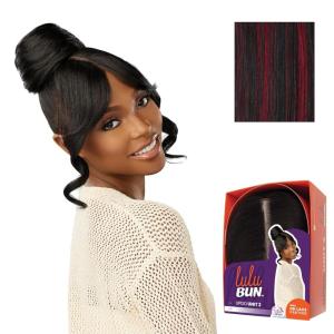imageSensationnel Lulu bun updo hairextensions  unit 2 synthetic 3x35 hd lace parting quick and easy wear hair wig piece 1 JETBLACKF1BBG
