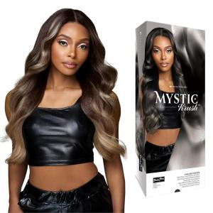 imageSensationnel Shearmuse Mystic Krush Lace Wig  Esme Glueless Synthetic Preplucked Hairline Deep Laceparting Hand Tied BALAYAGEMUSHROOMBLONDEBALAYAGEMUSHROOMBLONDE