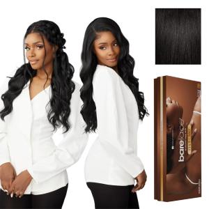 imageSensationnel Barelace 13X5 360 Lace Wig  Unit 2 Glueless Human Hair Blend EartoEar Deep Parting Pre Cut Hairline 1 JETBLACK1B OFFBLACK