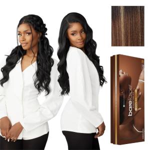 imageSensationnel Barelace 13X5 360 Lace Wig  Unit 2 Glueless Human Hair Blend EartoEar Deep Parting Pre Cut Hairline 1 JETBLACKBALAYAGECARAMEL