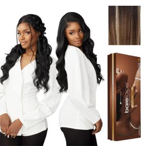 imageSensationnel Barelace 13X5 360 Lace Wig  Unit 2 Glueless Human Hair Blend EartoEar Deep Parting Pre Cut Hairline 1 JETBLACKBALAYAGEMOCHA