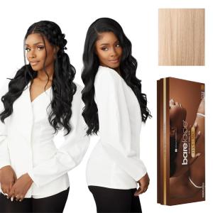 imageSensationnel Barelace 13X5 360 Lace Wig  Unit 2 Glueless Human Hair Blend EartoEar Deep Parting Pre Cut Hairline 1 JETBLACKPEARLBLONDE