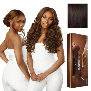 imageSensationnel Barelace 13X5 360 Lace Wig  Unit 3 Glueless Human Hair Blend EartoEar Deep Parting Pre Cut Hairline 1 JETBLACK2 DARKBROWN