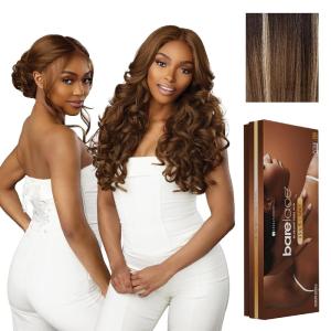 imageSensationnel Barelace 13X5 360 Lace Wig  Unit 3 Glueless Human Hair Blend EartoEar Deep Parting Pre Cut Hairline 1 JETBLACKBALAYAGEMOCHA