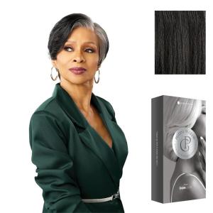 imageSensationnel Platinum Glow 13X6 Wig  Marceline Lacefrontal Glueless human hair blend Preplucked Hairline 1 JETBLACKSHIMMERINGSILVER