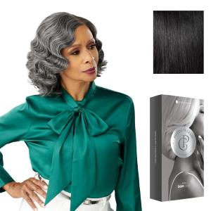 imageSensationnel Platinum Glow 13X6 Wig  Vivienne Lacefrontal Glueless human hair blend Preplucked Hairline 1 JETBLACK1 JETBLACK