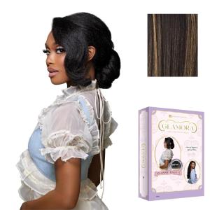 imageSensationnel Glamora 360 Lace Wig  Classy Unit 1 Glueless Ready to Wear Synthetic Preplucked Hairline 1 JETBLACKBALAYAGEGOLD