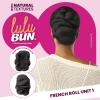 imageSensationnel LuluBun Updo Hairextensions  French Roll Unit 1 Synthetic Hard Shell Bun with Clips Quick and Easy Wear Hair Wig Piece 1 JETBLACKM44