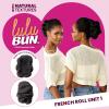 imageSensationnel LuluBun Updo Hairextensions  French Roll Unit 1 Synthetic Hard Shell Bun with Clips Quick and Easy Wear Hair Wig Piece 1 JETBLACKM44