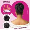imageSensationnel LuluBun Updo Hairextensions  Knotted Bun Unit 1 Synthetic Drawstring Cap Quick and Easy Wear Hair Wig Piece 1 JETBLACKF1B33