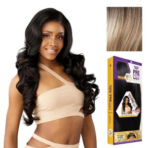 imageSensationnel Butta Lace Precut Wig  Unit 18 Glueless Extra Wide 5 Inch Deep Parting Synthetic Pre Tweezed Smaller Knot Hairline 1 JETBLACKBALAYAGEASHBLONDE