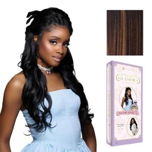 imageSensationnel Glamora Lace Front Wig  Glam Unit 4 Glueless 13x4 Laceparting Ready to Wear Synthetic Preplucked Hairline 1 JETBLACKBALAYAGECHOCOLATE