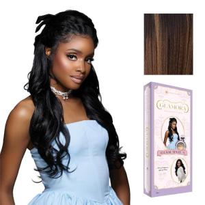 imageSensationnel Glamora Lace Front Wig  Glam Unit 4 Glueless 13x4 Laceparting Ready to Wear Synthetic Preplucked Hairline 1 JETBLACKBALAYAGEHAZELNUT