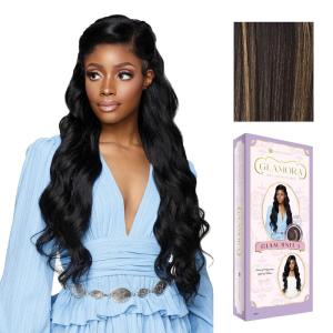 imageSensationnel Glamora Lace Front Wig  Glam Unit 5 Glueless Side Part Ready to Wear Synthetic Preplucked Hairline 1 JETBLACKBALAYAGEGOLD