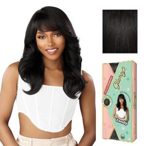 imageSensationnel Glamzy Lace Crown Wig  Zandy Glueless Hand Tied CrownArea Synthetic Hair 1 JETBLACK1B OFFBLACK