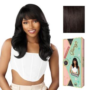 imageSensationnel Glamzy Lace Crown Wig  Zandy Glueless Hand Tied CrownArea Synthetic Hair 1 JETBLACK2 DARKBROWN
