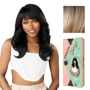 imageSensationnel Glamzy Lace Crown Wig  Zandy Glueless Hand Tied CrownArea Synthetic Hair 1 JETBLACKBALAYAGEASHBLONDE