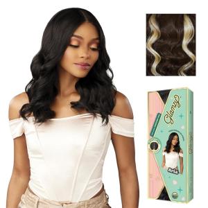 imageSensationnel Glamzy Lace Part Wig  Aria Glueless Hand Tied Wider V Parting Synthetic Hair 1 JETBLACKMPCARAMEL