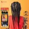 imageSensationnel XPression Prestretched Braiding Hair  3X Kids Braid 28 inch All Kanekalon Flame Retardant Synthetic Braid for Box Braids and Twists 1 pack 4 MEDBROWN4 MEDBROWN