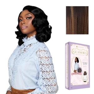 imageSensationnel Glamora Lace Front Wig  Glam Unit 3 Glueless 13x4 Laceparting Ready to Wear Synthetic Preplucked Hairline 1 JETBLACKBALAYAGEHAZELNUT