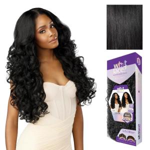imageSensationnel What Lace 13X6 Wig  Larissa Lacefrontal Hand Tied Glueless Synthetic with Natural Density Preplucked Hairline 1 JETBLACK1 JETBLACK