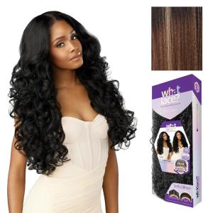 imageSensationnel What Lace 13X6 Wig  Larissa Lacefrontal Hand Tied Glueless Synthetic with Natural Density Preplucked Hairline 1 JETBLACKBALAYAGECARAMEL