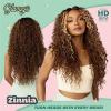imageSensationnel Glamzy Lace Part Wig  Zinnia Glueless Hand Tied Wider V Parting Synthetic Hair 1 JETBLACKBALAYAGECHOCOLATE