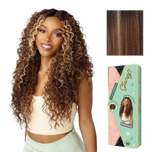 imageSensationnel Glamzy Lace Part Wig  Zinnia Glueless Hand Tied Wider V Parting Synthetic Hair 1 JETBLACKBALAYAGECARAMEL