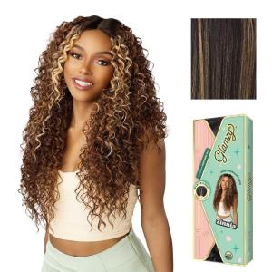imageSensationnel Glamzy Lace Part Wig  Zinnia Glueless Hand Tied Wider V Parting Synthetic Hair 1 JETBLACKBALAYAGEGOLD