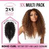 imageSensationnel Vice bundles multi weaving  boho curl synthetic virgin hair dupe bundle hair layered with 2x5 Lace Closure 14 16 18 Inch 613 BLONDET2BG