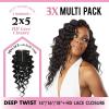 imageSensationnel Vice bundles multi weaving  deep twist synthetic virgin hair dupe bundle hair layered with 2x5 Lace Closure 14 16 18 Inch BALAYAGEBLONDEBALAYAGEAUBURN